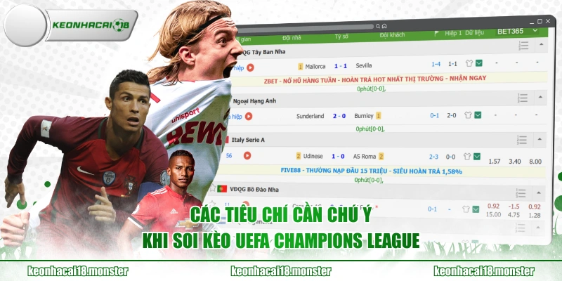 Các tiêu chí cần chú ý khi soi kèo UEFA Champions League