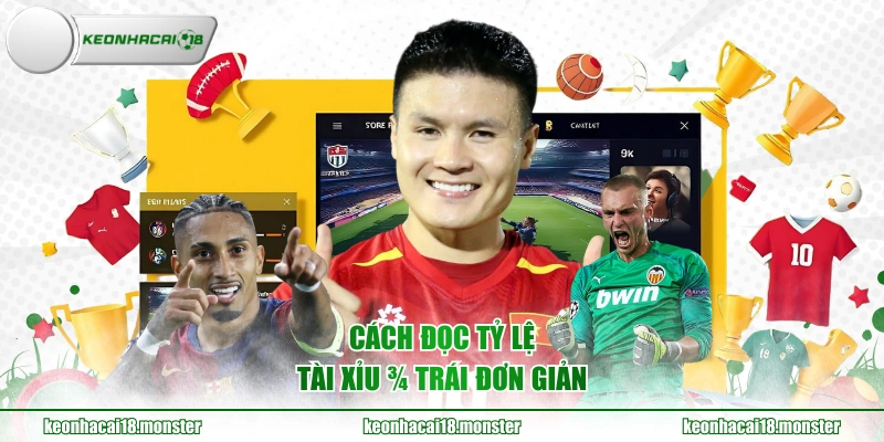 Cách đọc tỷ lệ tài xỉu ¾ trái đơn giản