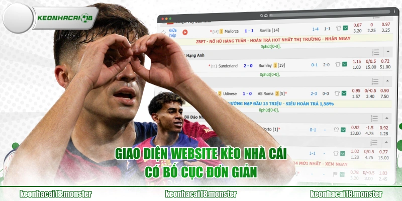 Giao diện website KÈO NHÀ CÁI có bố cục đơn giản