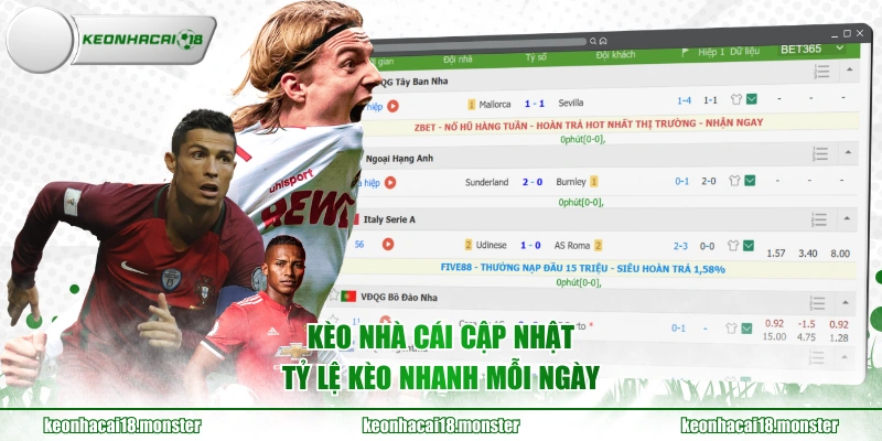 KÈO NHÀ CÁI cập nhật tỷ lệ kèo nhanh mỗi ngày